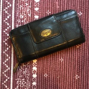 Leather Fossil Black wallet